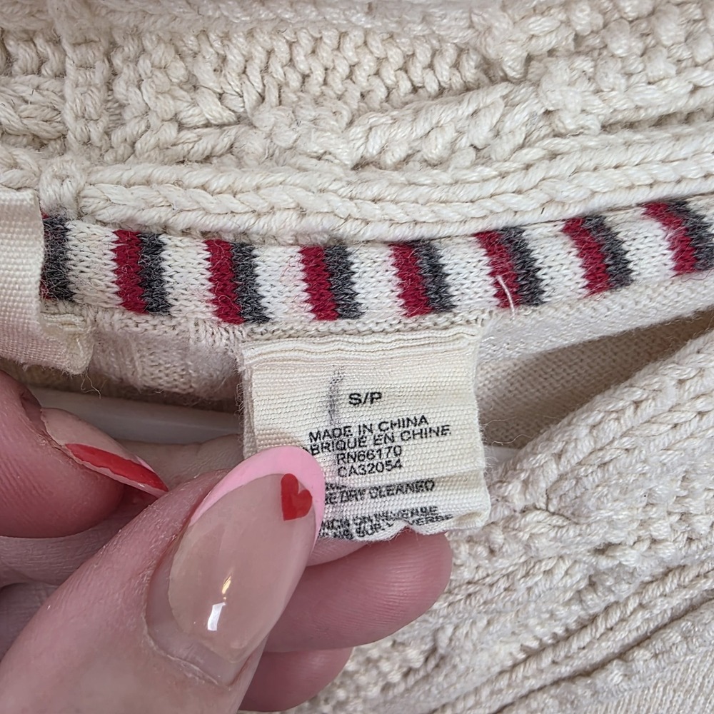 MOTH Anthropologie Cream Knit Half Sleeve Cropped Neutral Sweater Size Small - Picture 4 of 7